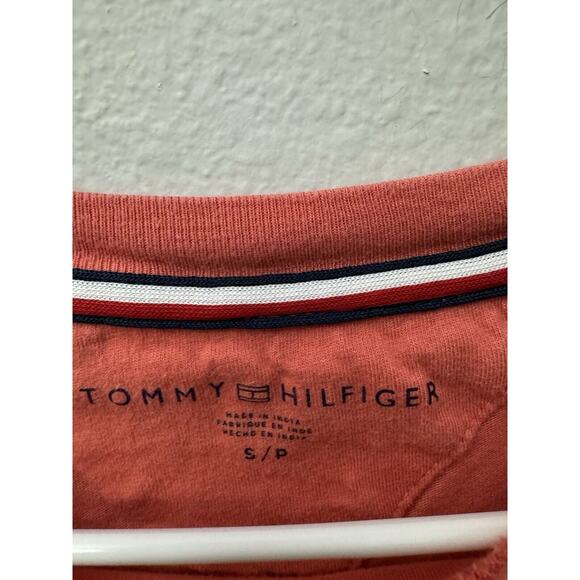 Tommy Hilfiger Shirt Men's Small Coral Short Sleeve Crew Neck TShirt Logo Casual - Picture 3 of 4